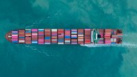 Containerschiff von oben