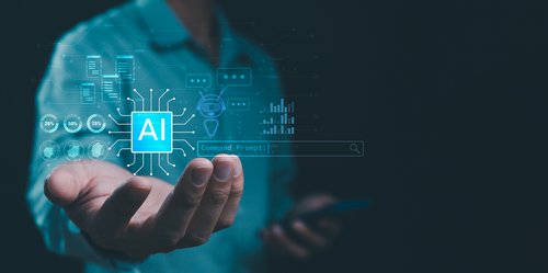 AI technology utilized in developing online customer services through digital chatbots, robot applications powered by OpenAI.futuristic and imaginative technology, virtual assistants on internet.
