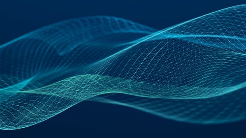 Futuristische Welle mit Punkten und Linien