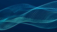Futuristische Welle mit Punkten und Linien