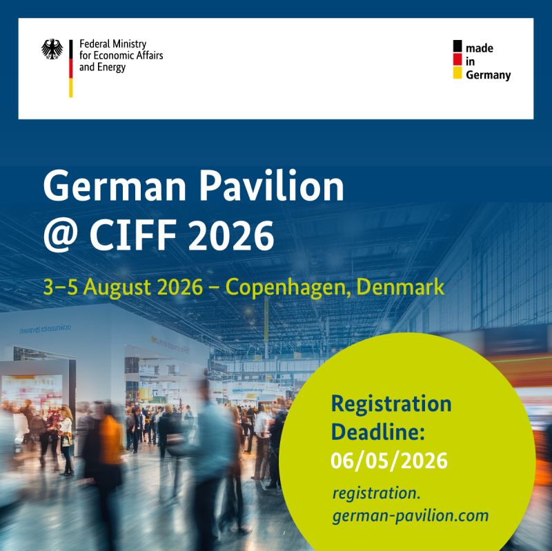 Bild von Messebesuchern mit Logo CIFF und Anmeldedeadline