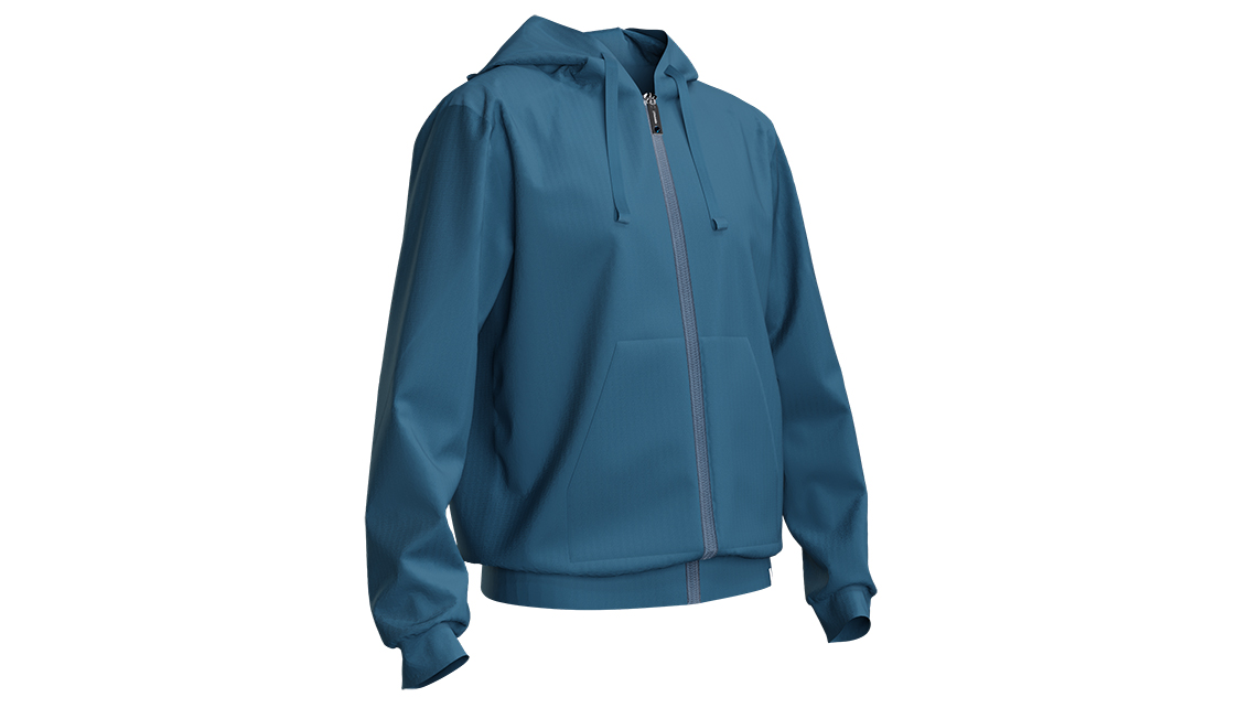 Petrolfarbene Regenjacke