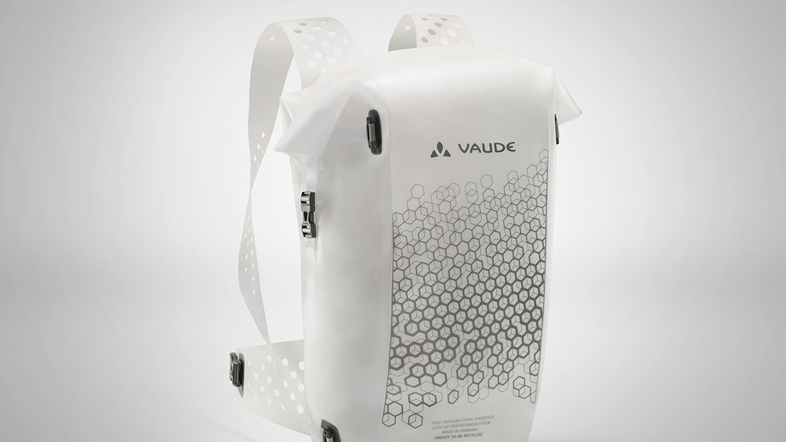 Frontansicht des neuen weißen Rucksacks von VAUDE