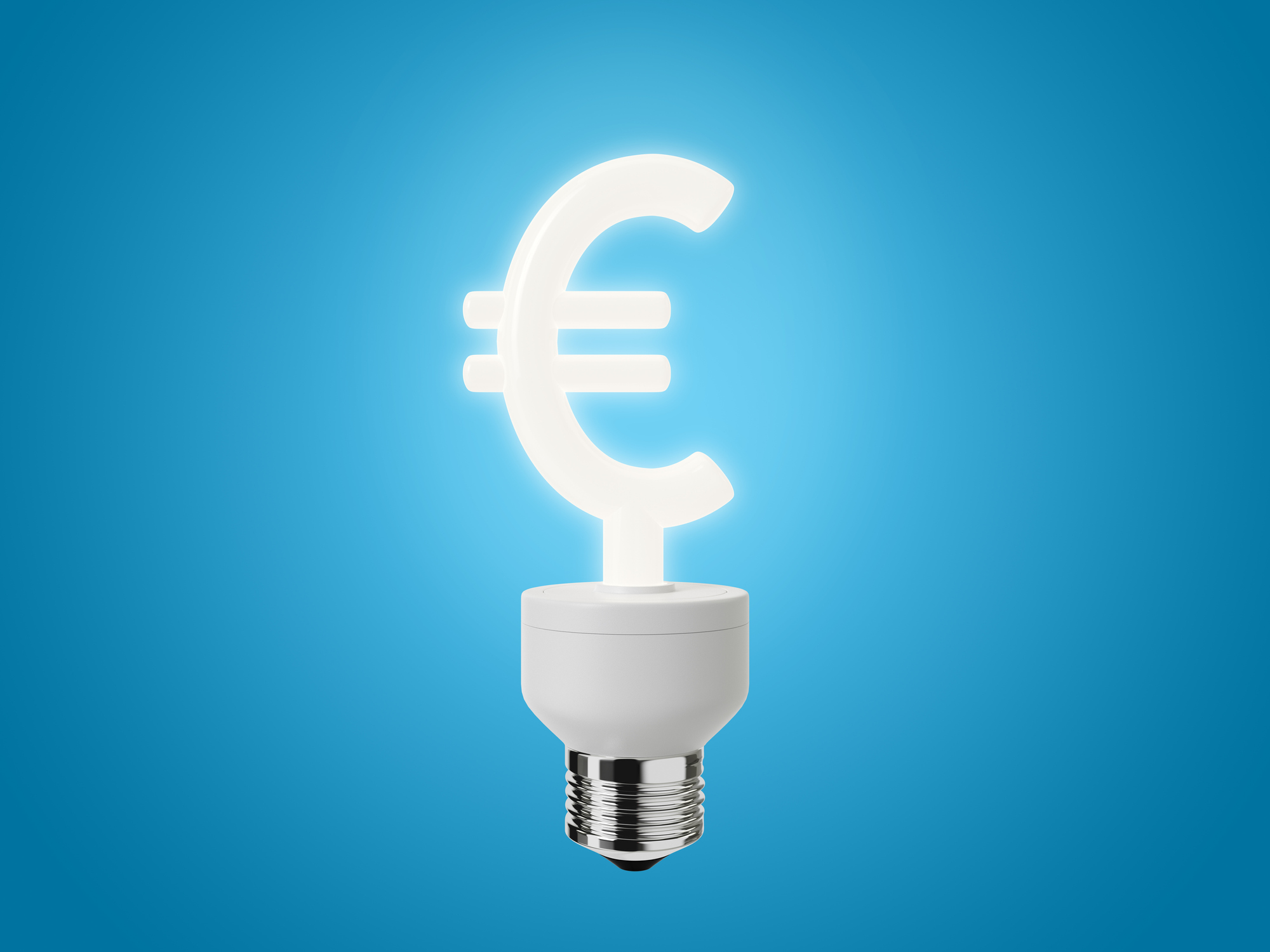 Energiesparlampe in Form des Eurozeichens