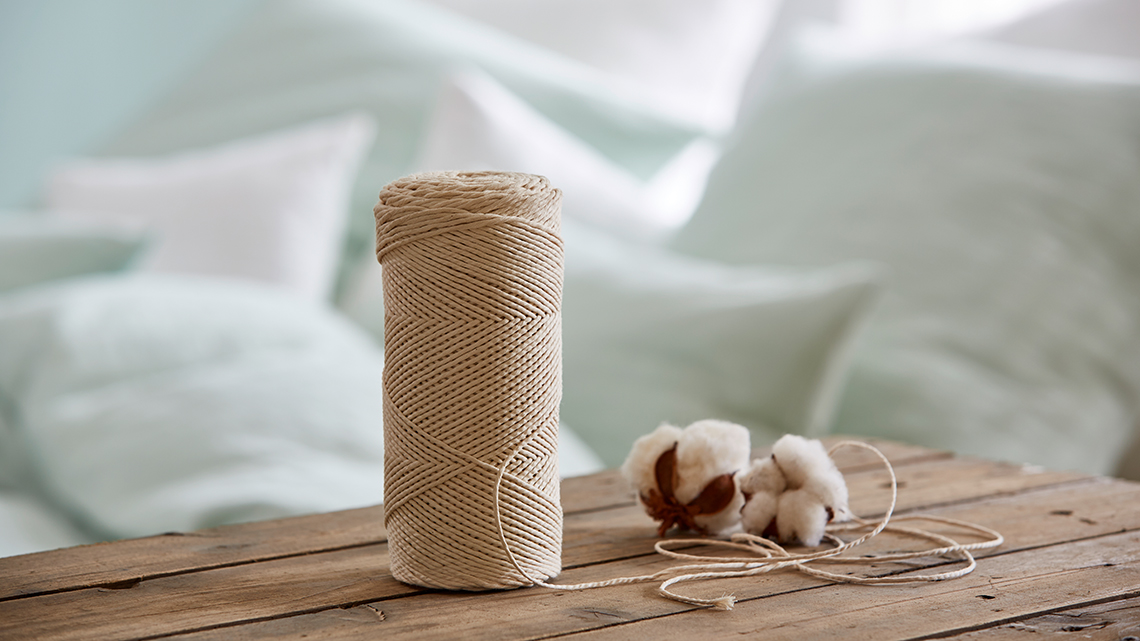 Von der Baumwollknospe zum fertigen Textil auf einem Bild mit Cotonea. 