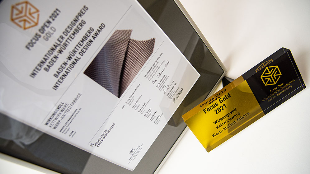 Die Auszeichnung der Produktgruppe "Wirkungsvoll" durch den Focus Open in der Kategorie Gold.