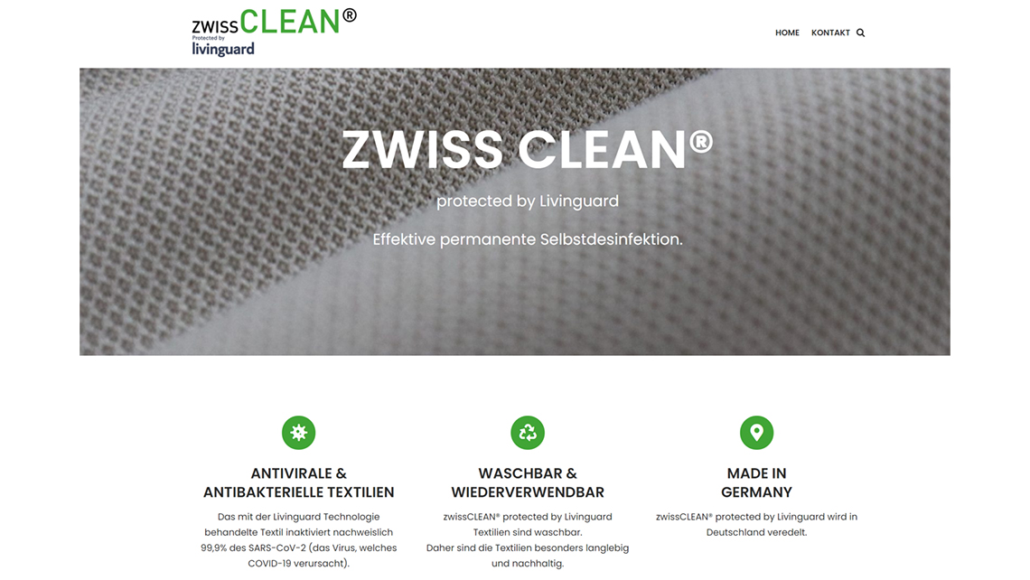Die zwissTex GmbH hat für die Masken der Linie zwissCLEAN des Unternehmens eine eigene Website veröffentlicht.