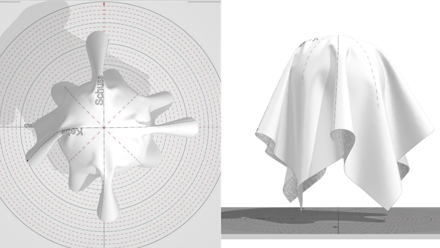 Die Ermittlung des Fallverhaltens mittels Drapemeter ist ein wichtiger Parameter für die realistische 3D-Simulation von textilen Stoffen. 