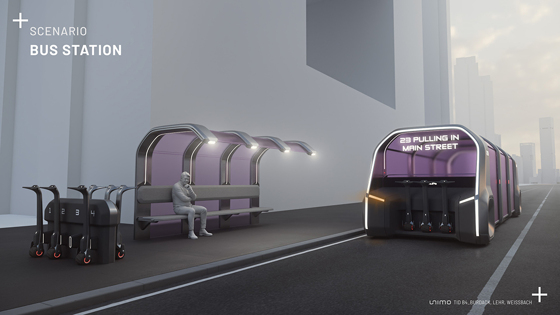 „unimo“ von Timo Weißbach, Hannah Burdack, Victor Lehr, 4. Semester Bachelor Transportation Interior Design, Hochschule Reutlingen