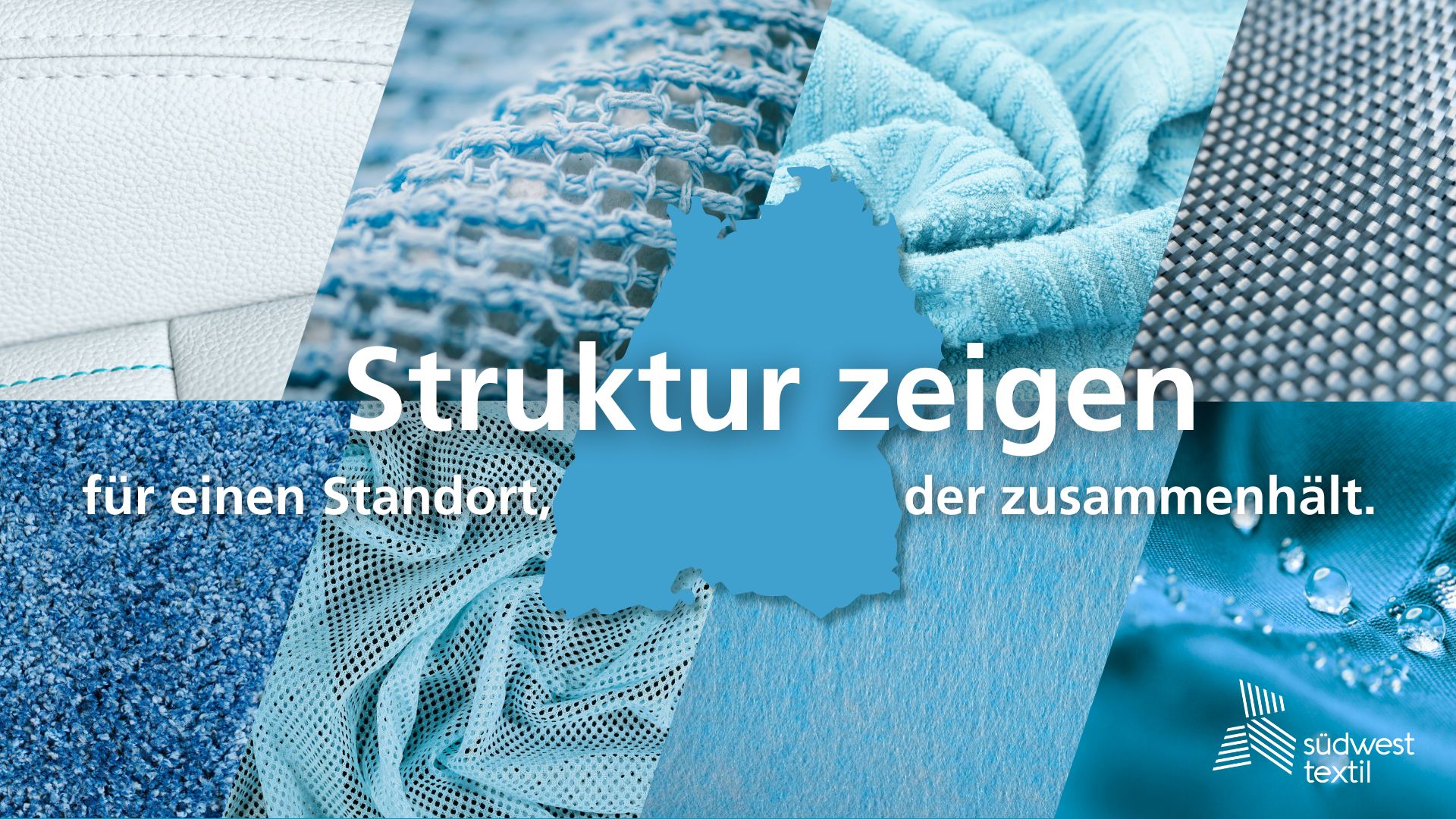 textile Strukturen in Blau-Tönen